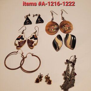 7 Pair of Earrings,  items # A- 1216- 1222, wt.55 grams.